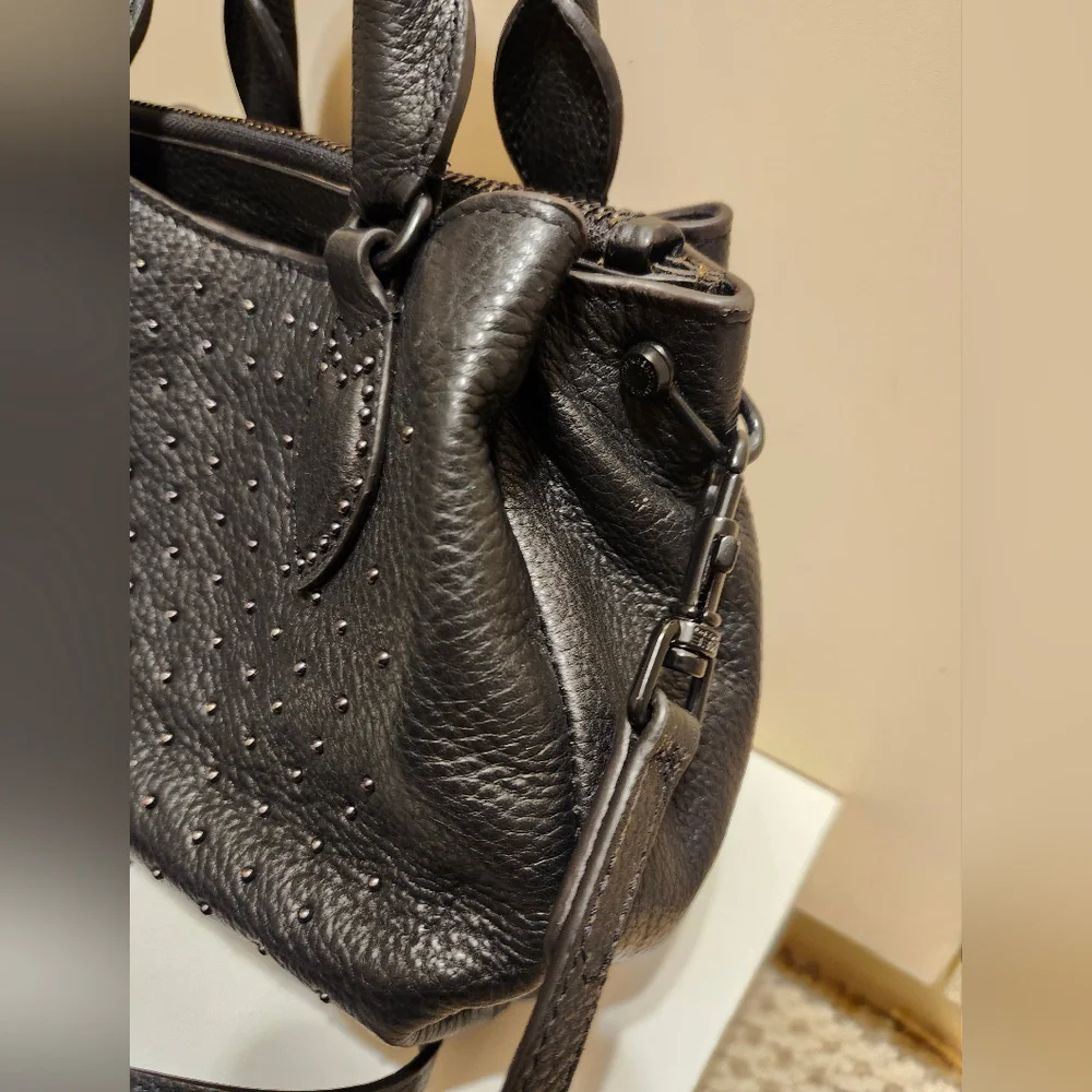 Aimee Kestenberg Black Studded Leather Crossbody Satchel - Picture 4 of 9